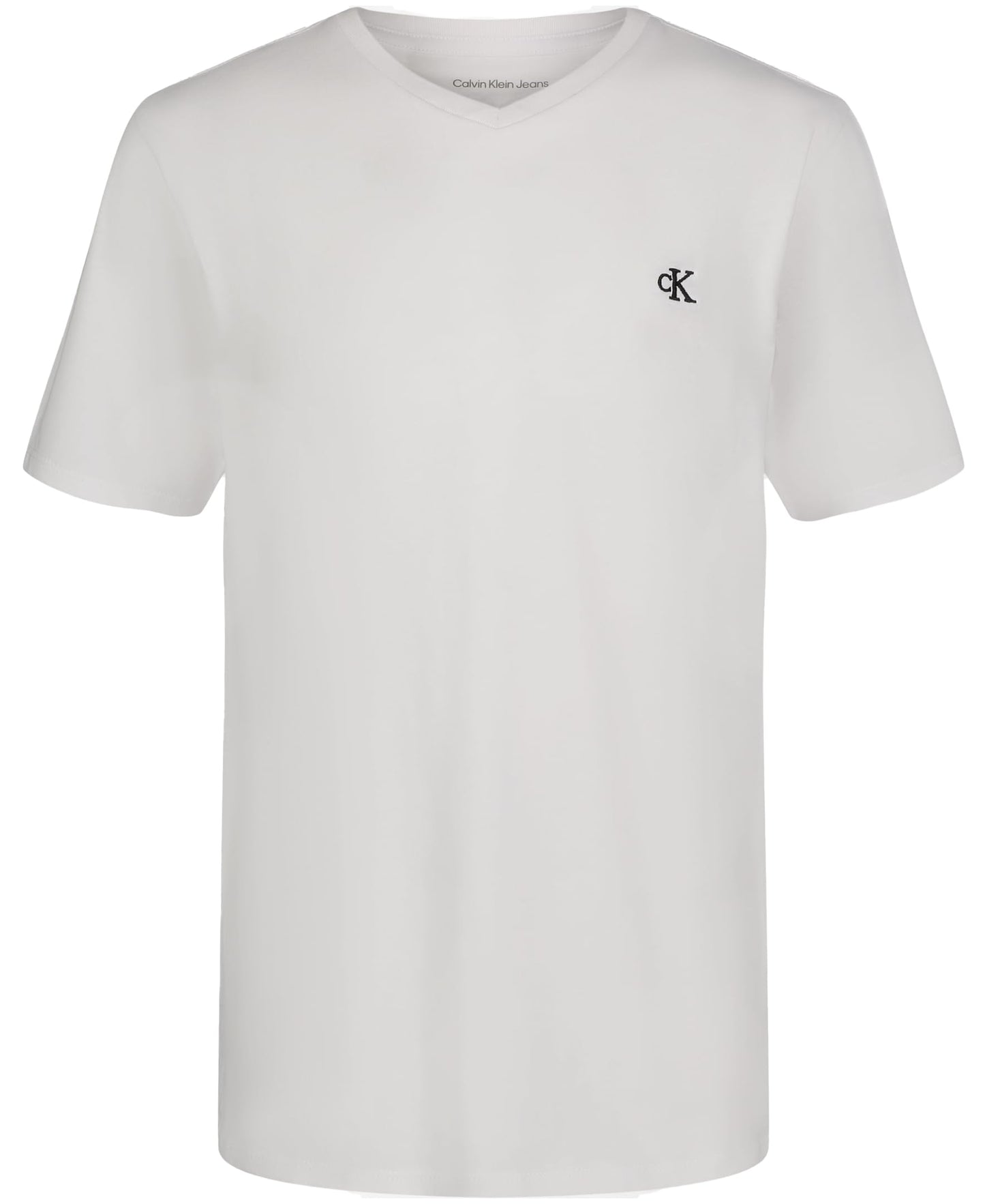Calvin Klein Boys' Short Sleeve Solid V-Neck T-Shirt, Soft, Comfortable, Relaxed Fit