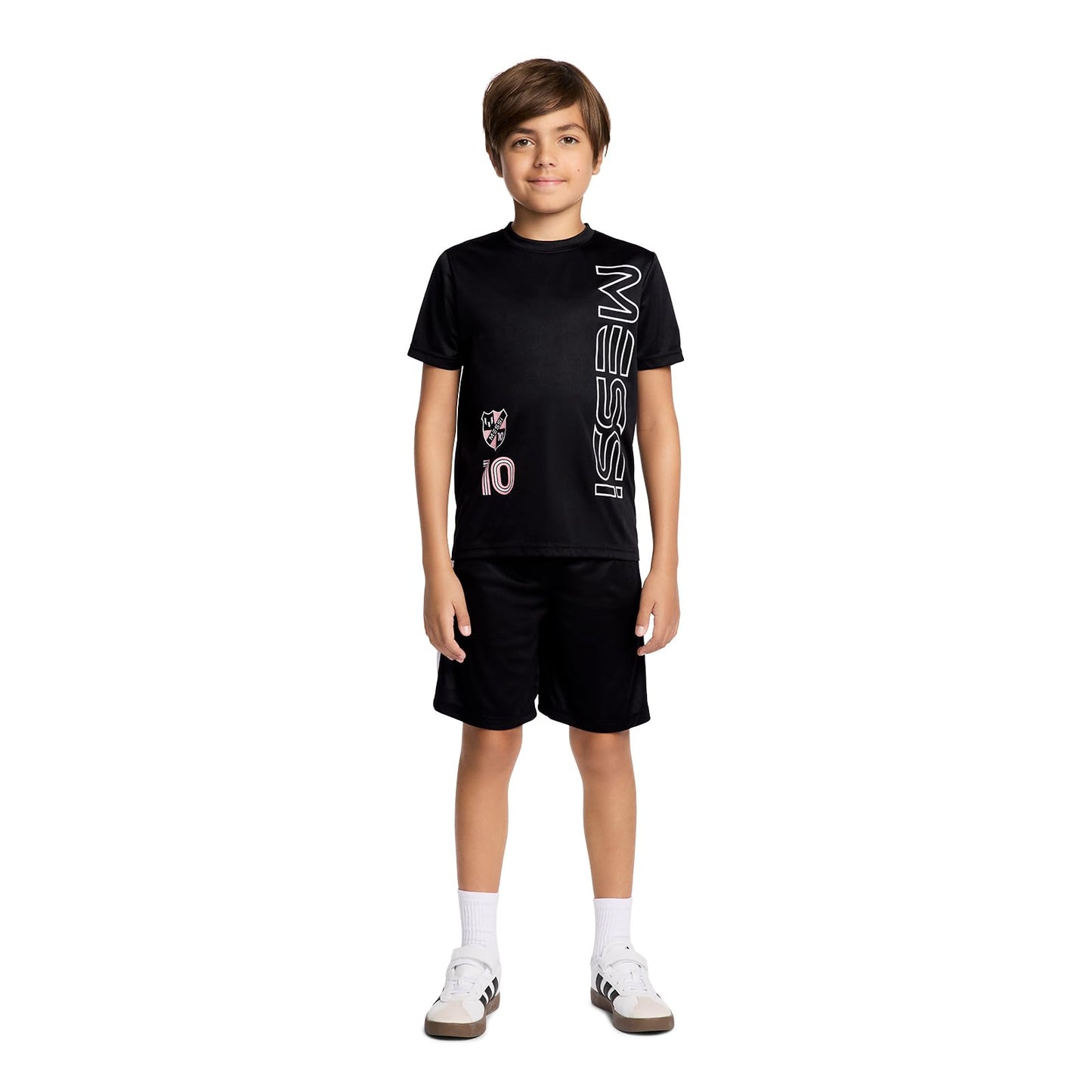 boys Lifestyle Short Sleeve 2-piece Set, Slim-fit Jersey Set With Top & Shorts
