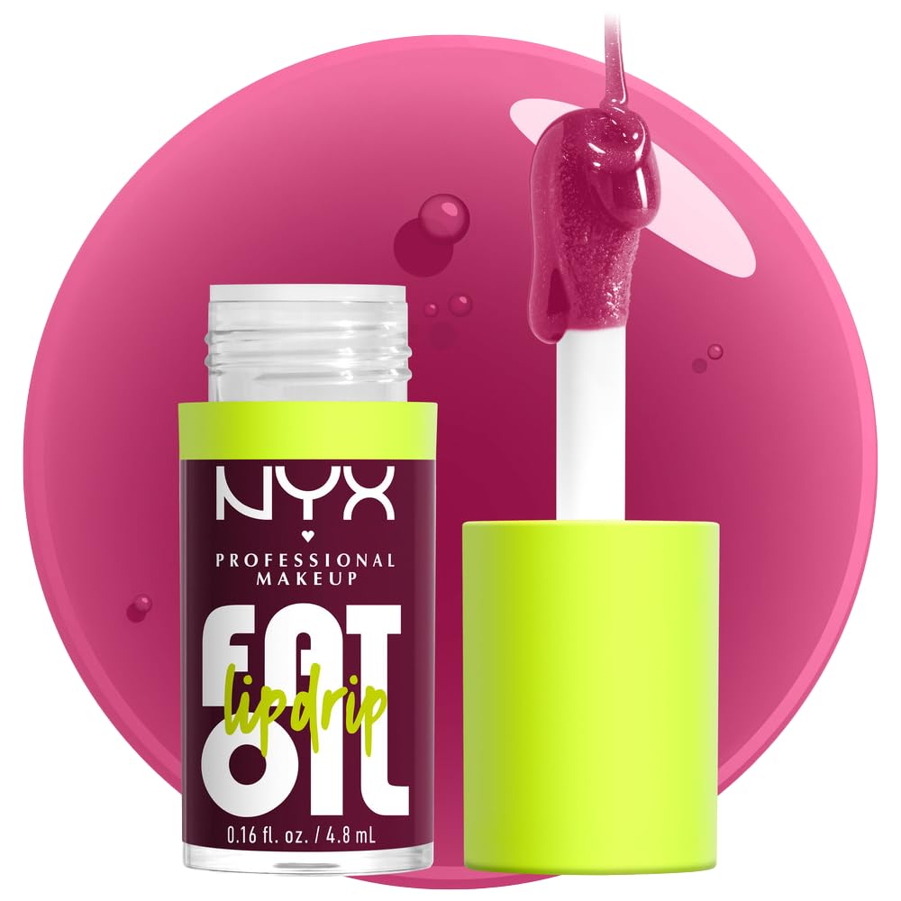 NYX PROFESSIONAL MAKEUP Fat Oil Lip Drip, Moisturizing Lip Oil Gloss, Vegan Tinted Formula, Up to 12 HR Hydration - Missed Call (Sheer Pink)