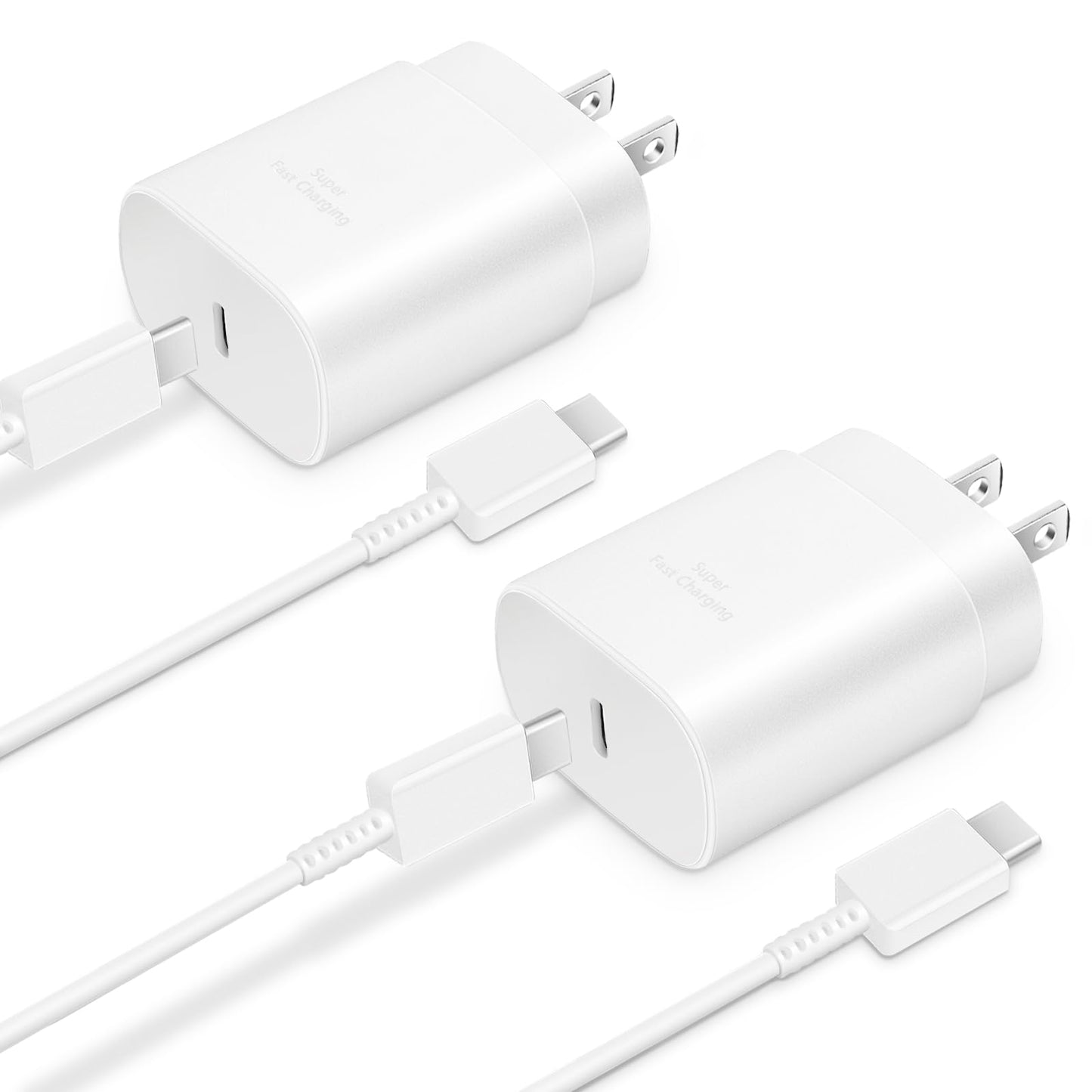 Type C Charger, 2-Pack 25W Type C Fast Charging Block with 6ft USB C Charger Cable Compatible with Galaxy S23 Ultra/S23+/S22/S21/S20/Phone 16/16 Plus/16 Pro Max/15/15 Pro Max/15 Plus-Black