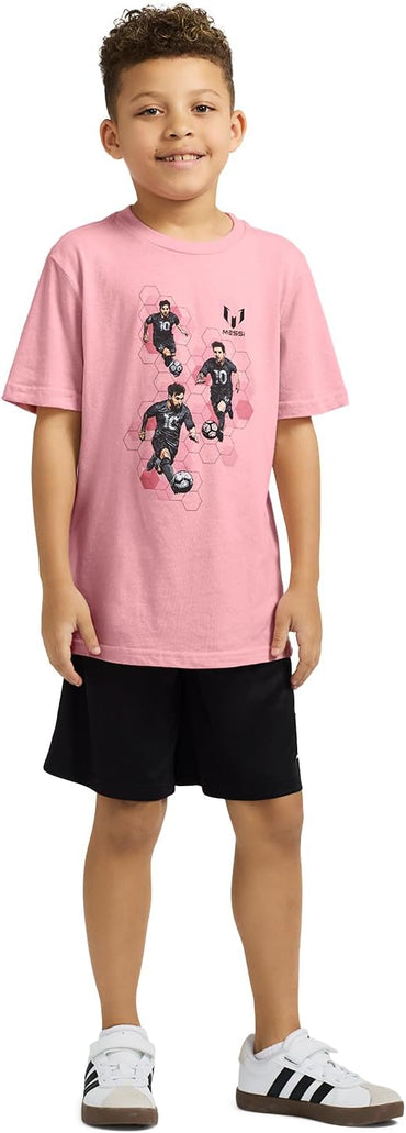 Boys' Lifestyle Short Sleeve T-Shirt, Slim-fit Graphic Tee, Cotton Blend Fabric