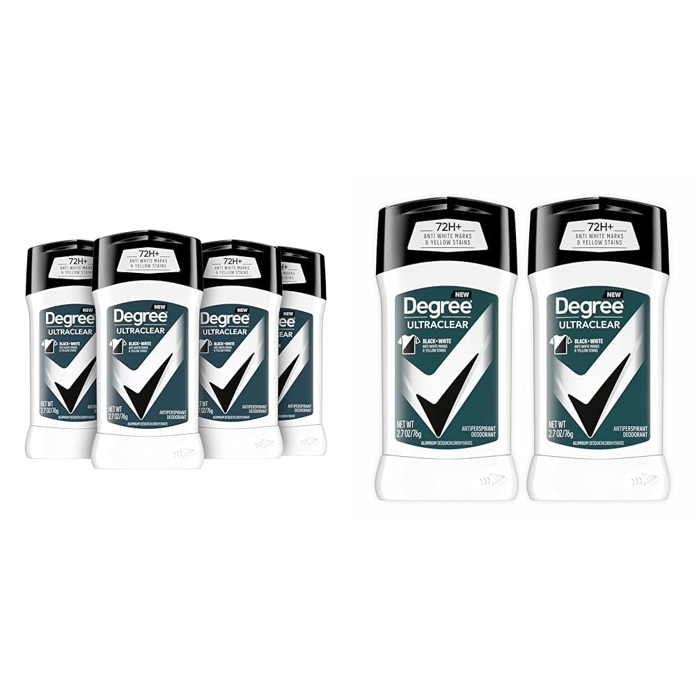 Degree Men UltraClear Antiperspirant Deodorant Black+White 2 Count 72-Hour Sweat & Odor Protection Antiperspirant For Men With MotionSense Technology 2.7 oz