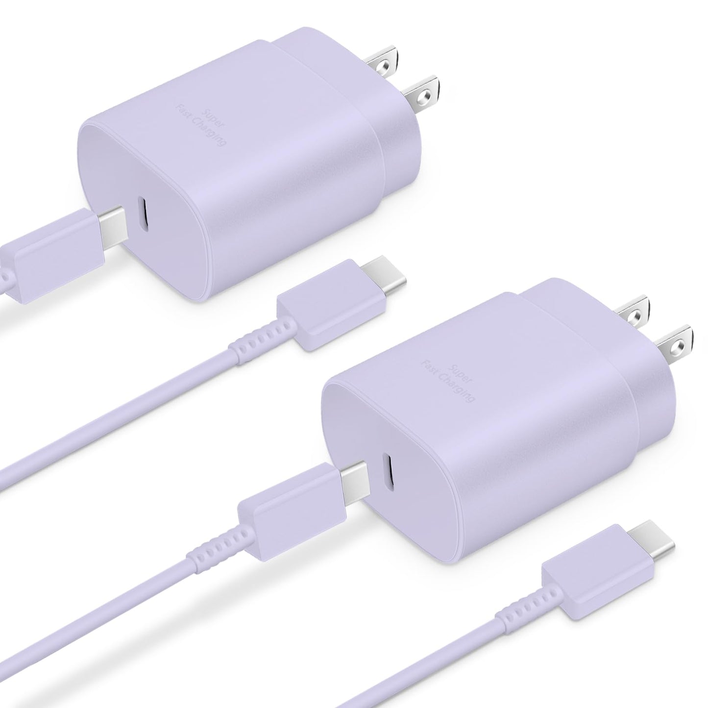 Type C Charger, 2-Pack 25W Type C Fast Charging Block with 6ft USB C Charger Cable Compatible with Galaxy S23 Ultra/S23+/S22/S21/S20/Phone 16/16 Plus/16 Pro Max/15/15 Pro Max/15 Plus-Black