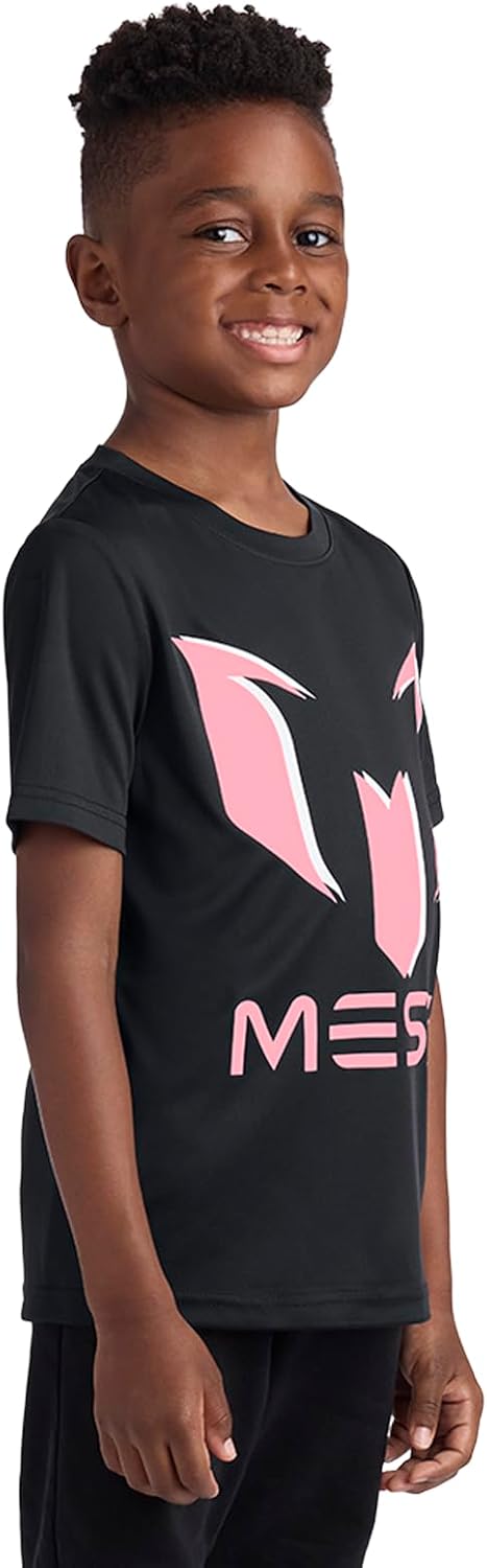 Boys' Lifestyle Short Sleeve Top, Slim-fit Shirt with Logo, Comfortable