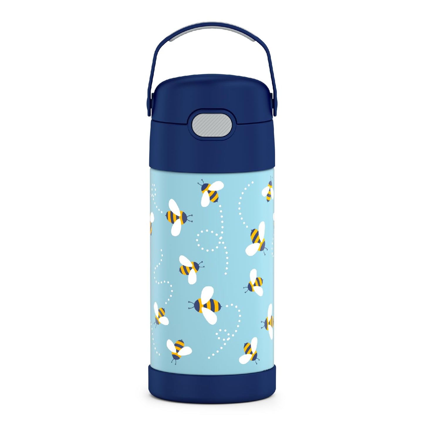 THERMOS FUNTAINER Water Bottle with Straw - 12 Ounce - Kids Stainless Steel Vacuum Insulated Water Bottle with Lid, Mod Flowers