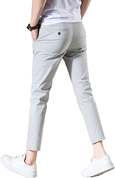Men‘s Cropped Chino Pants Skinny Fit Chinos Khaki Pant