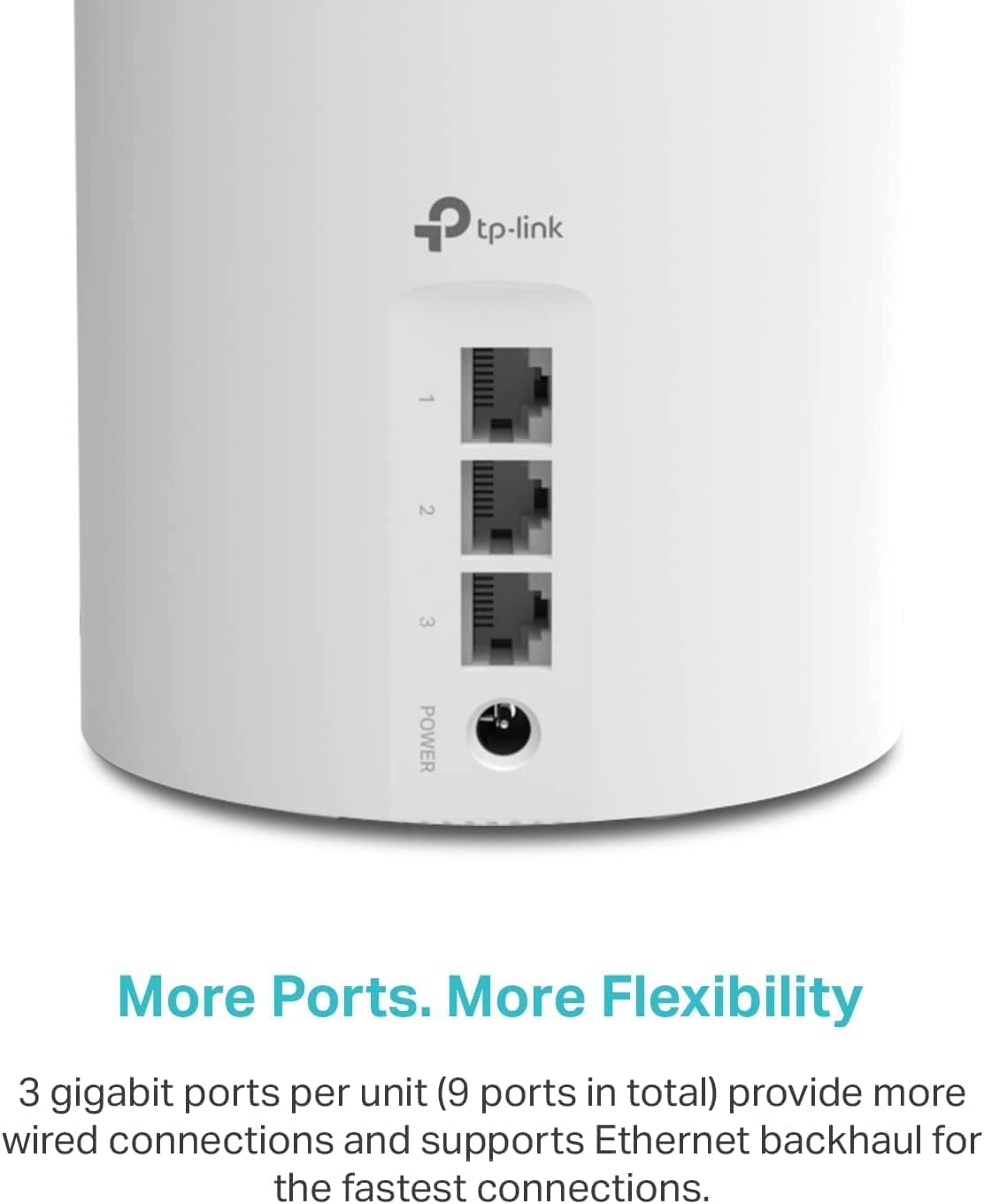 TP-Link 𝐃𝐞𝐜𝐨 X55 AX3000 WiFi 6 Mesh System - Covers up to 6500 Sq.Ft. , Replaces Wireless Router and Extender, 3 Gigabit ports per unit, supports Ethernet Backhaul (3-pack)