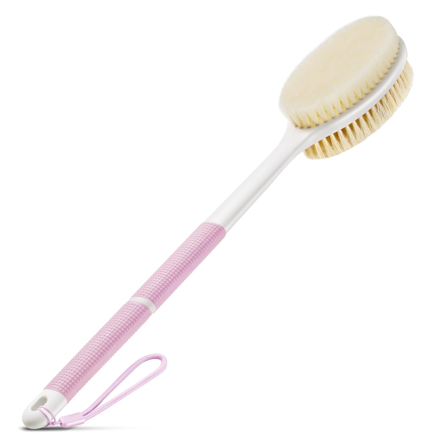 Back Scrubber Anti Slip for Shower,Shower Brush Long Handle with Stiff and Soft Bristles,Body Exfoliator for Bath or Dry Brush(Blue)