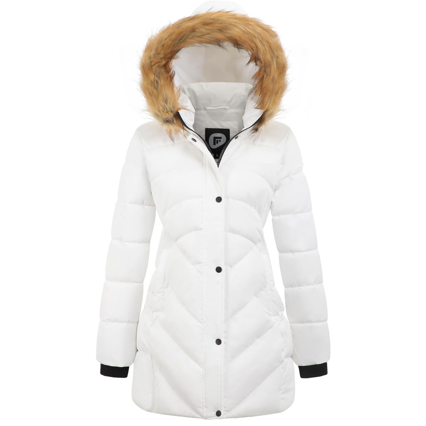 Women's Winter Thicken Coat Warm Long Puffer Jacket with Faux Fur Removable Hood Waterproof Insulated Jacket