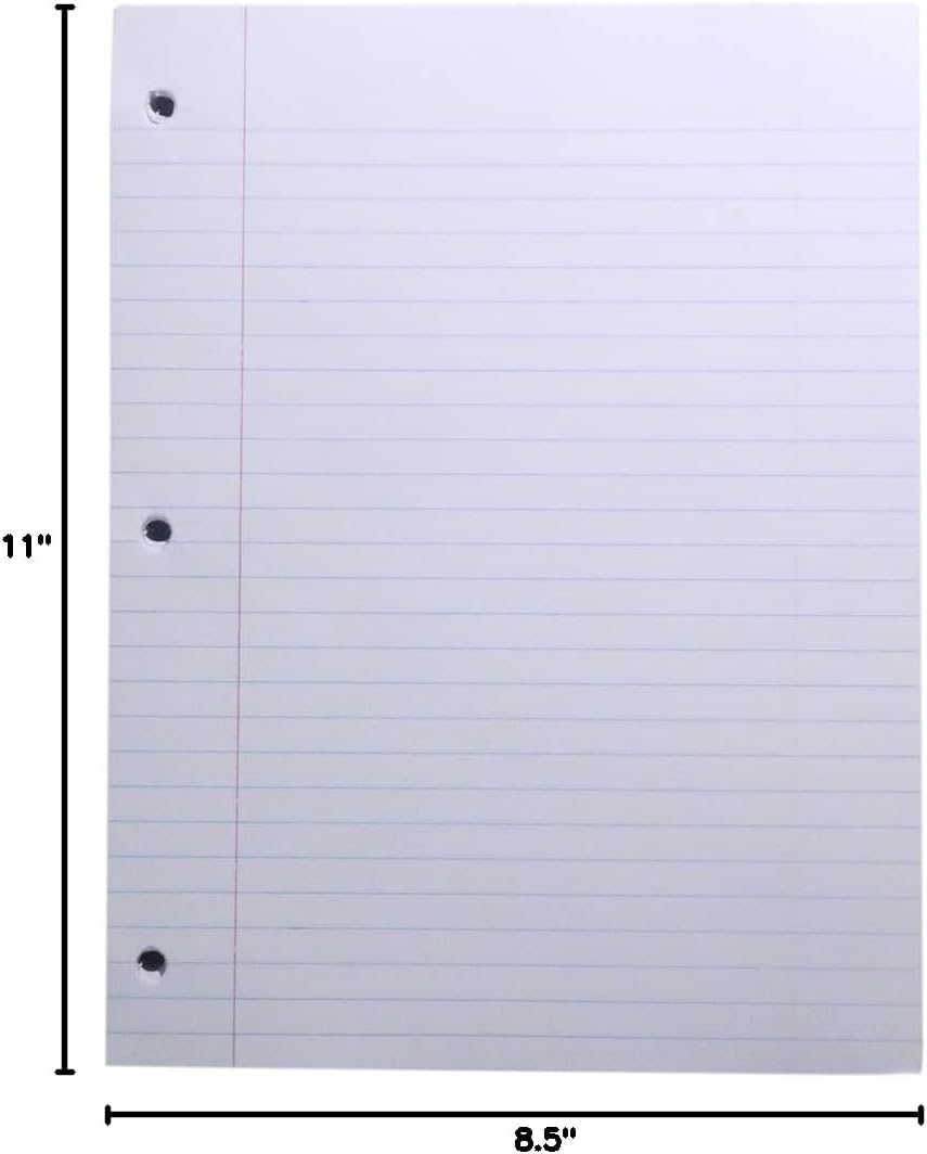 Top Flight Filler Paper, 8.5 x 11 Inches, Wide Rule, 200 Sheets (12803) White