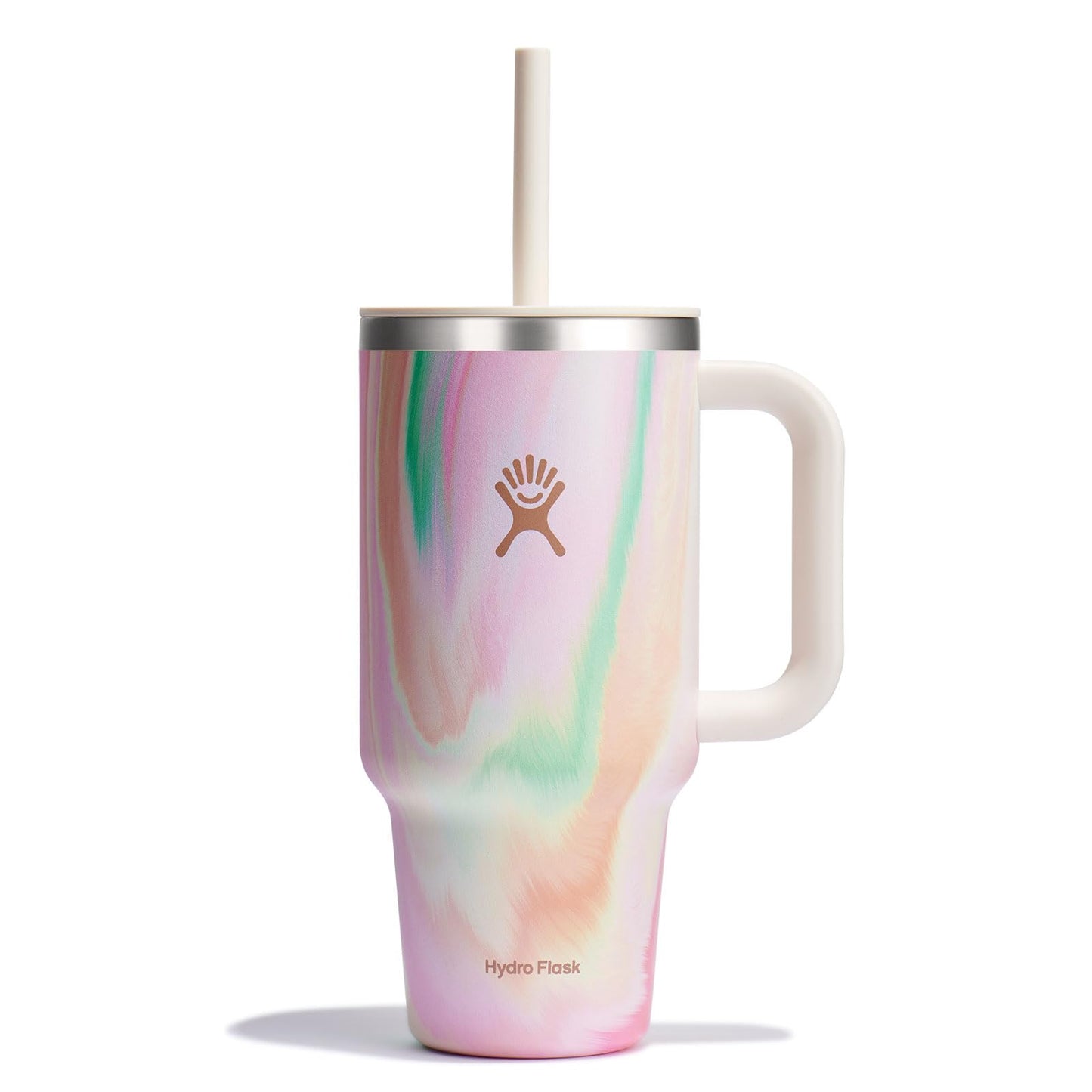 Hydro Flask 32 Oz Travel Tumbler with Handle, Lid and Straw - Insulated Stainless Steel in Holiday Punch