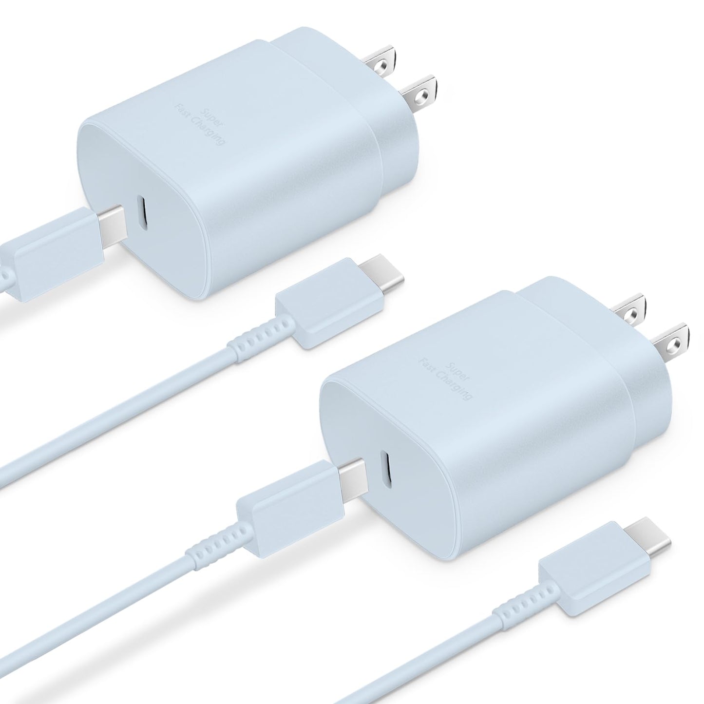 Type C Charger, 2-Pack 25W Type C Fast Charging Block with 6ft USB C Charger Cable Compatible with Galaxy S23 Ultra/S23+/S22/S21/S20/Phone 16/16 Plus/16 Pro Max/15/15 Pro Max/15 Plus-Black
