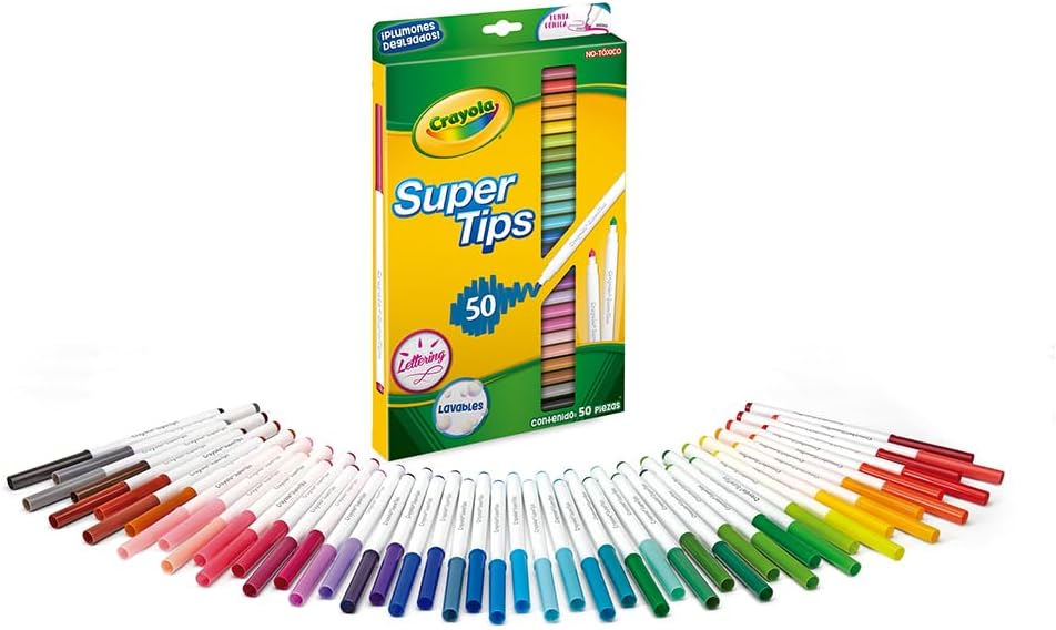 CRAYOLA WASHABLE MARKERS 50CT SUPER TIPS