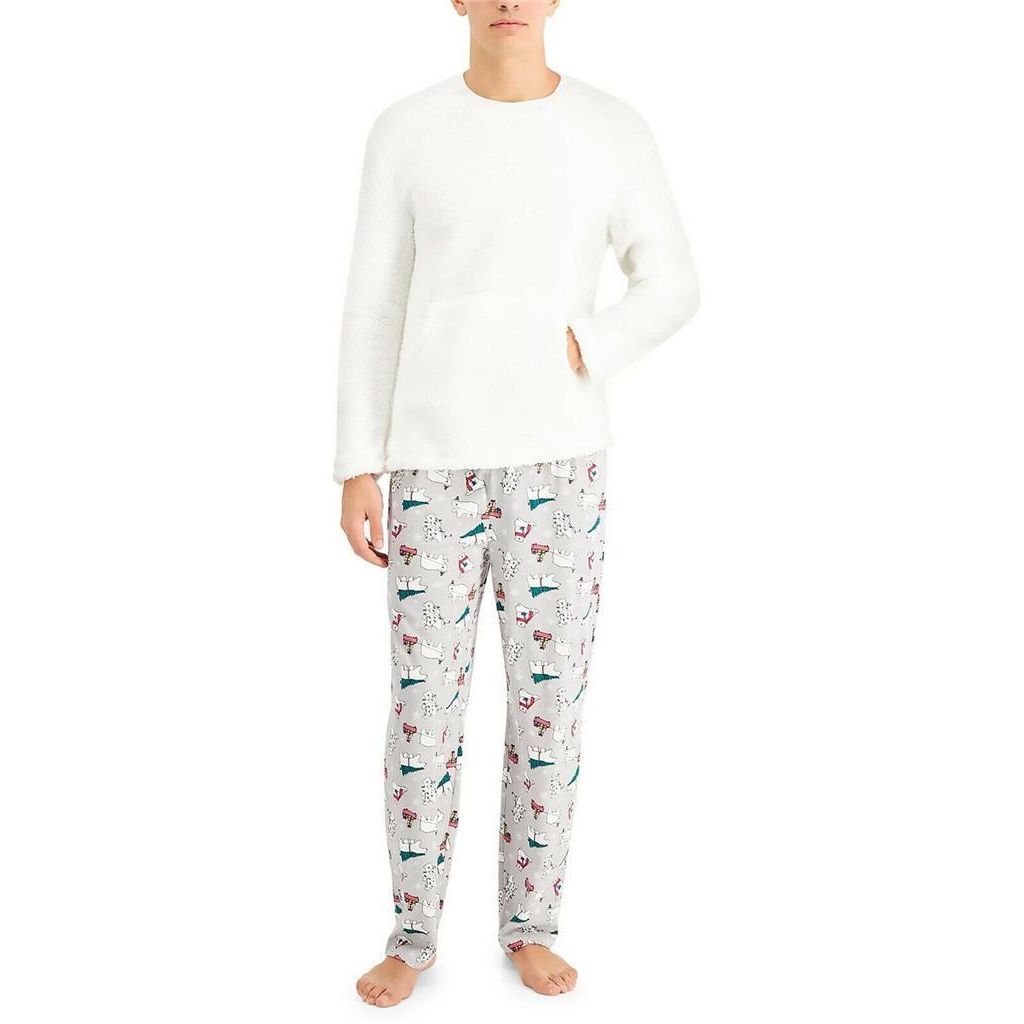 Family Pajamas Matching Men's Polar Bears Fleece Family Pajama Set M