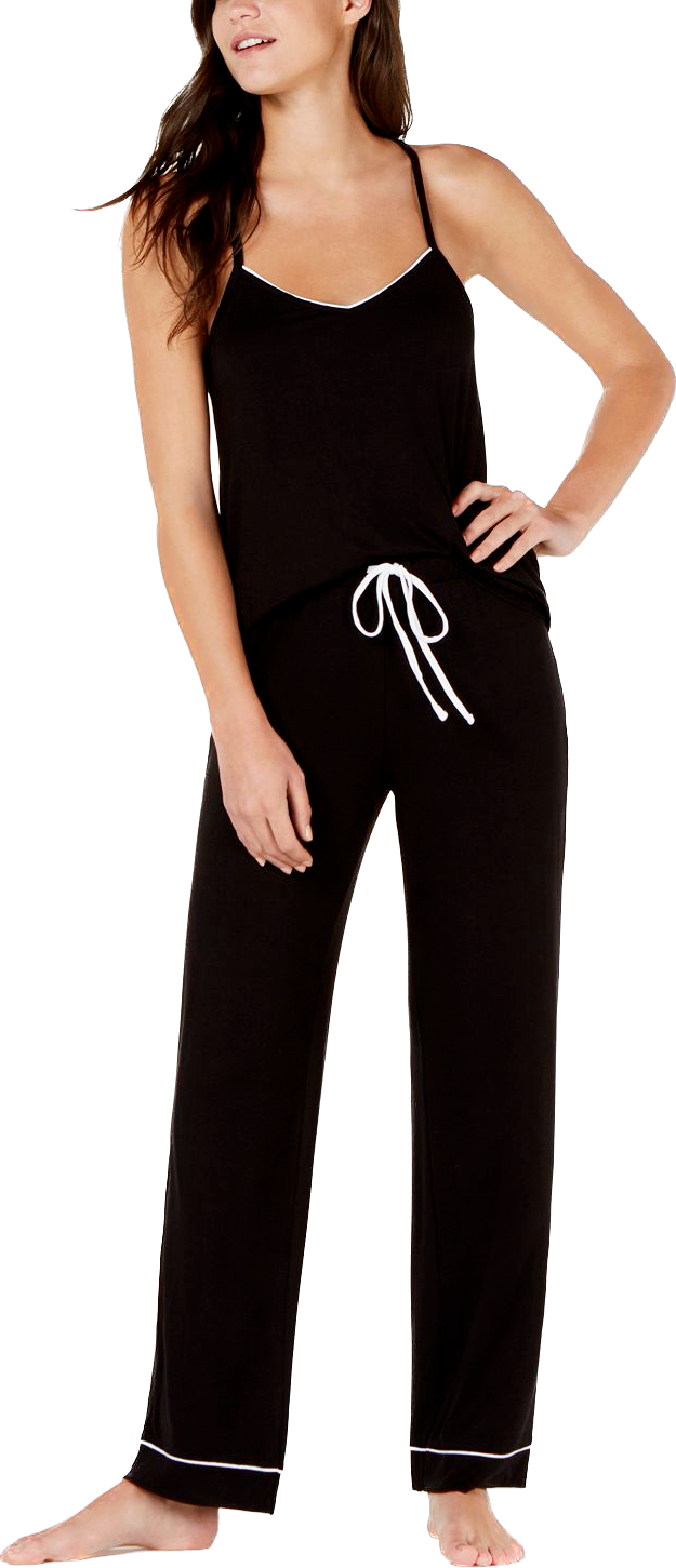 ALFANI Women's Ultra Soft Pajama Tank Top, Black, M "TOP ONLY"