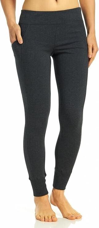 Calvin Klein Women's Premium Double Waistband Moisture Wicking Legging, Slate, S