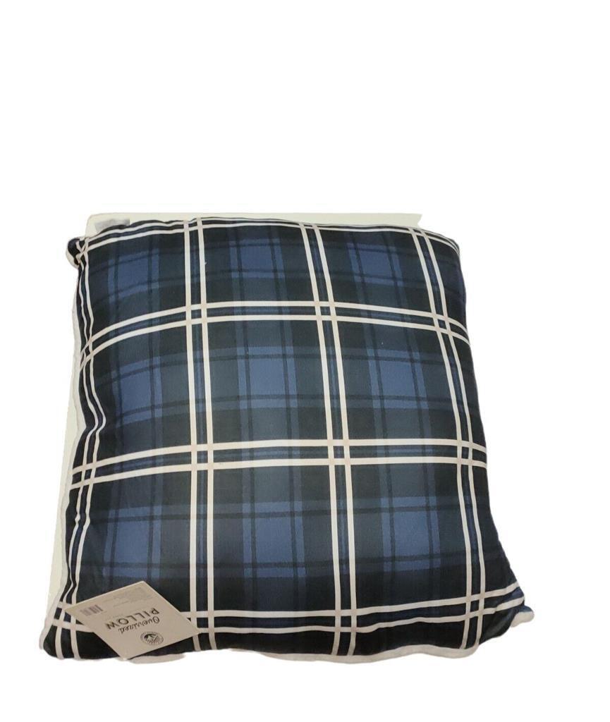 Morgan Home Oversized Reversible Decorative Pillow,  Blue Plaid, 24 x 24