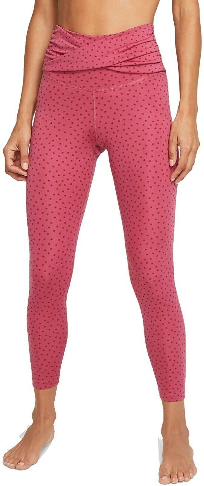 Nike Women's Yoga Dots Twist 7/8 Capri Tights, SWEET BEET, M