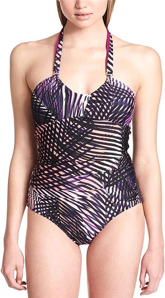 Calvin Klein Sunset Palm Printed Twist Convertible One Piece Multi -Size 6