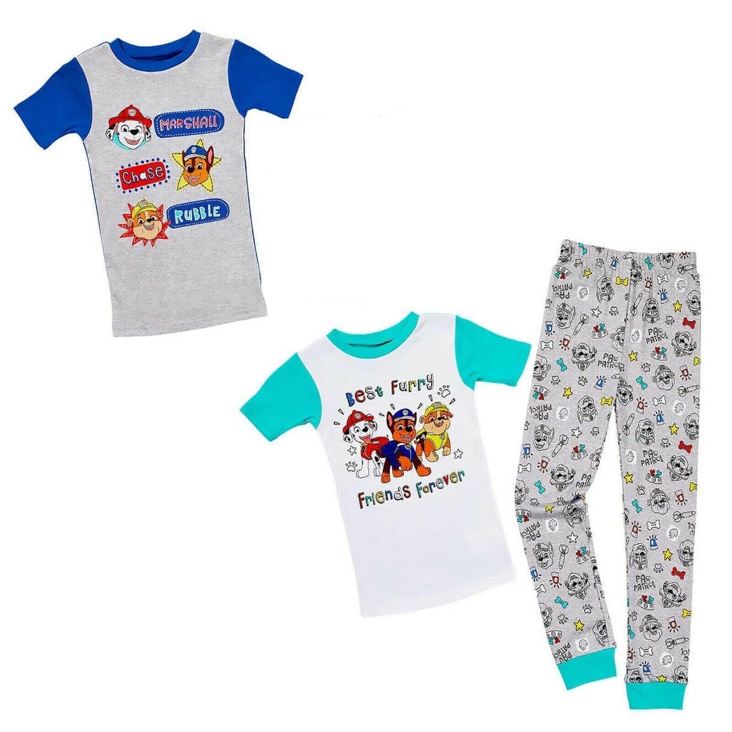 nickelodeon PAW Patrol Boys' 3-Piece Pajama Set, MULTI COLOR, 4T