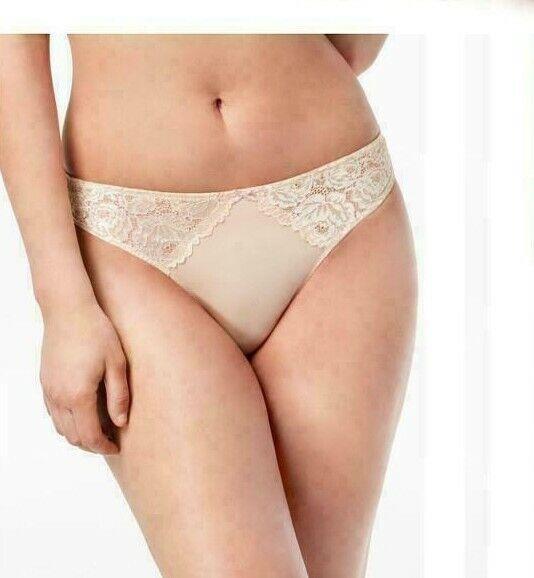 INC International Concepts Women's Lace-Trim Thong (XL, Frappe)