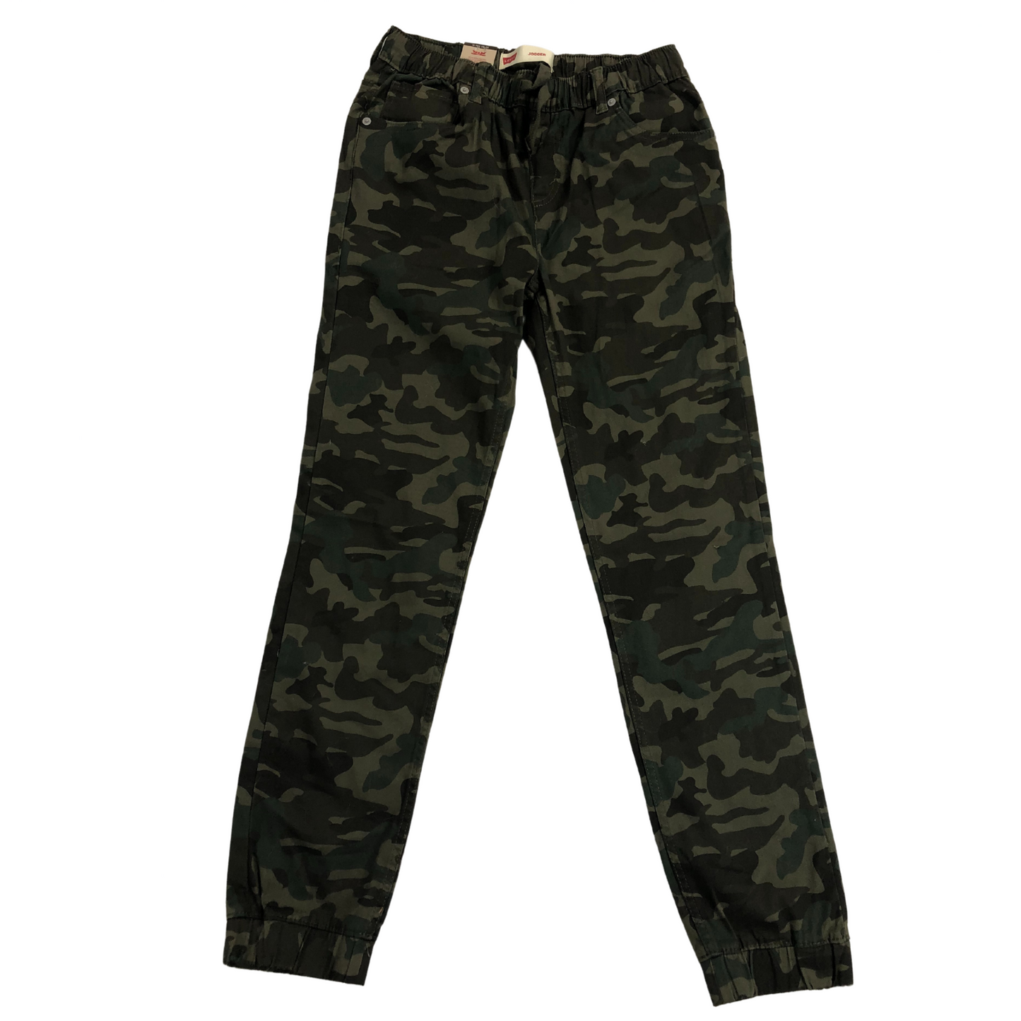 Levi's Boy's Pull-On Slim Fit Jogger, GREEN CAMO, 12