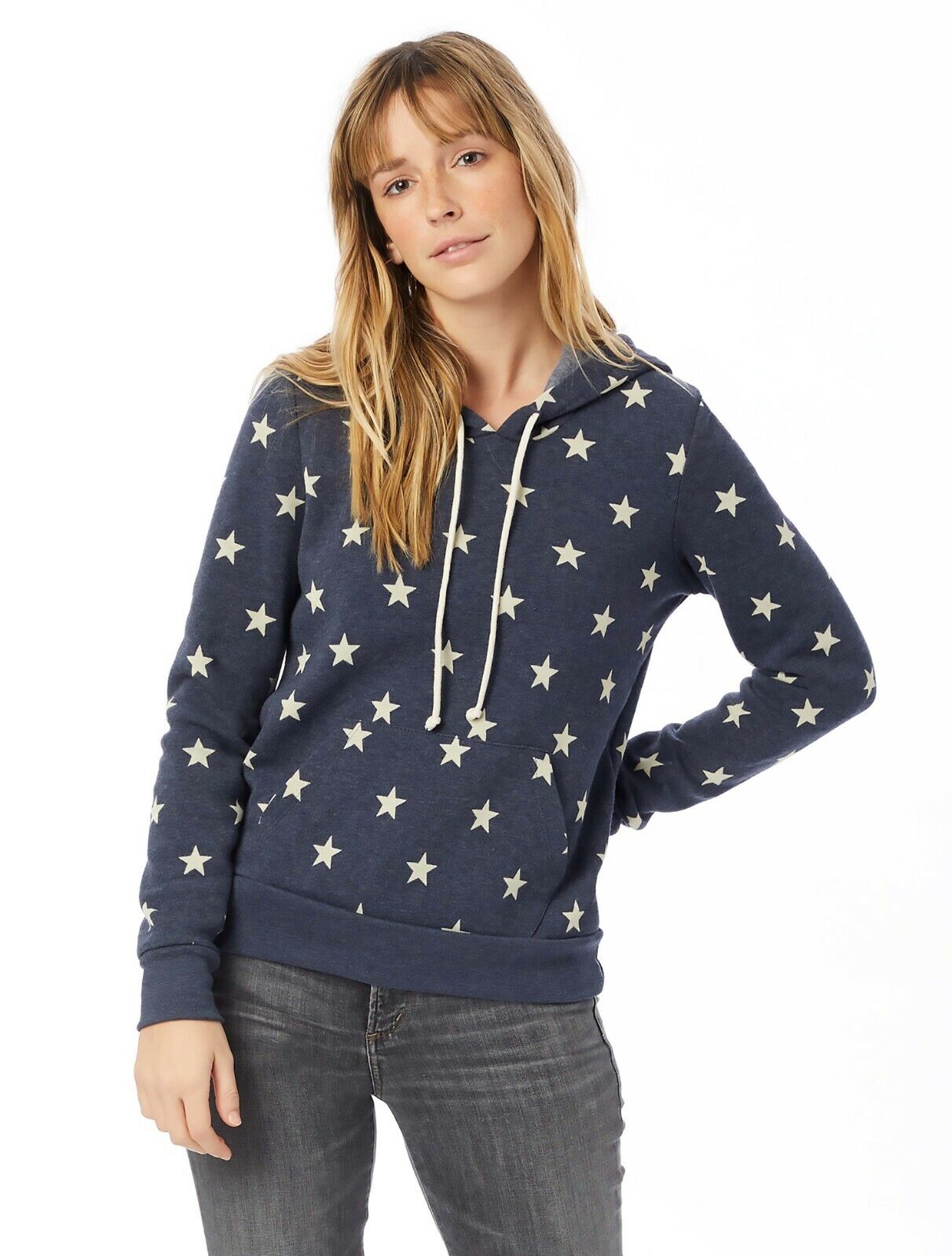 Alternative Ladies Athletics Printed Eco-Fleece Hoodie, Navy Stars, L