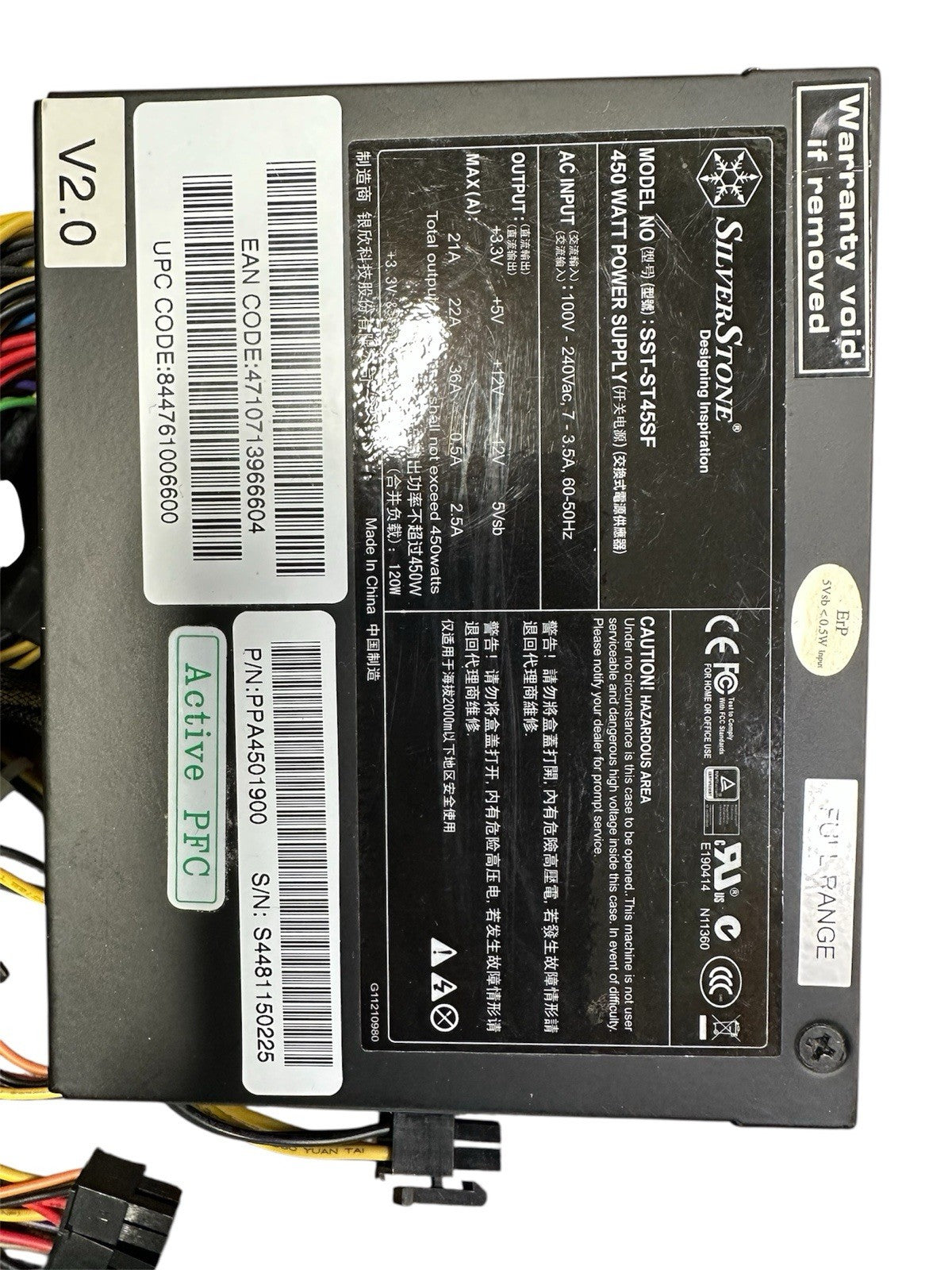 SilverStone SST-ST45SF 80 Plus Bronze SFX Form Factor 450W Power Supply