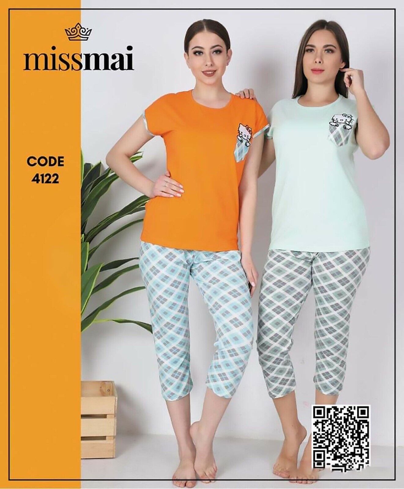 MissMai Ladies Egyptian Cotton 2 Pieces Pajama Set, GREY, M