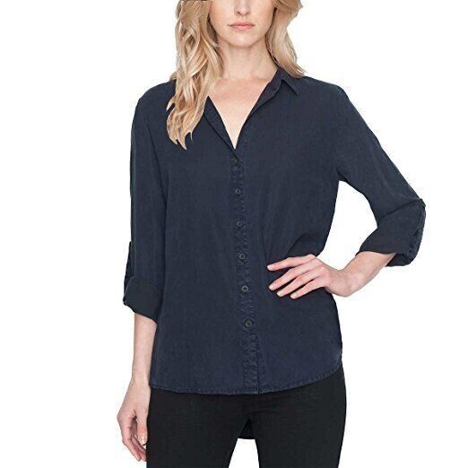 Matty M Ladies' Lyocell Blouse, Midnight Navy, Small