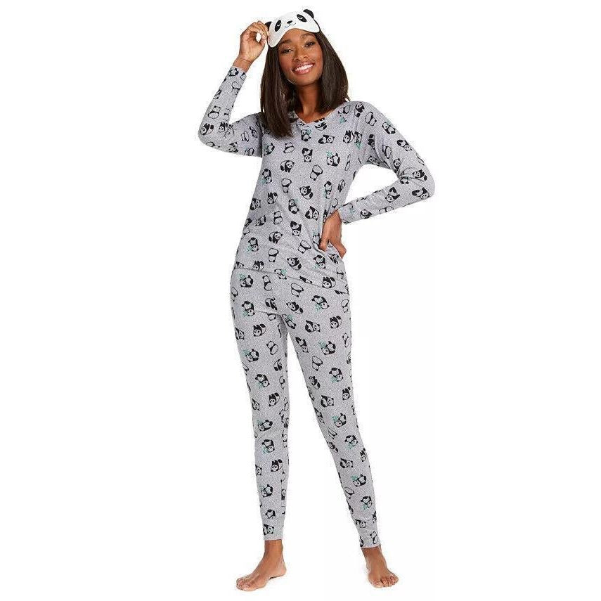 Jenni Knit Pajamas 2pc Set, TOSSED PANDA, S