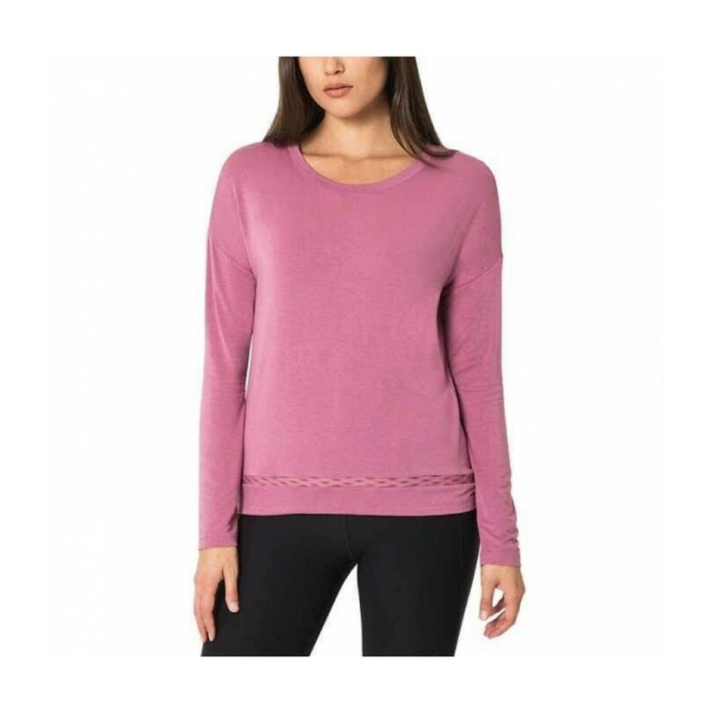 MONDETTA Womens Relaxed Knit Drape Top, MAUVE, M
