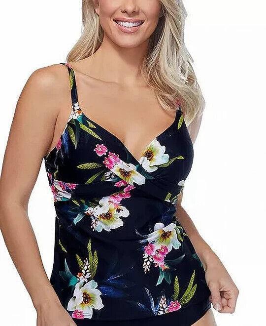 Island Escape Women's Swimwear Tankini Top, BLACK, 6
