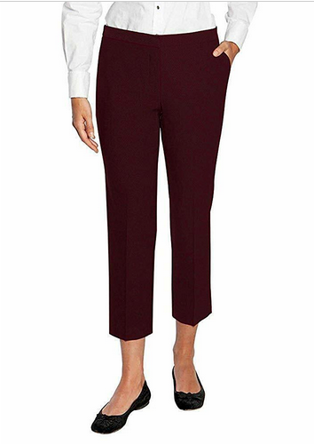 Mario Serrani Comfort Stretch Slim Fit Pants w/ Tummy Control, Merlot, 4