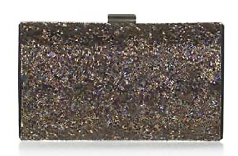 INC International Concepts Original Alysin Bead Clutch, Charcoal, One Size