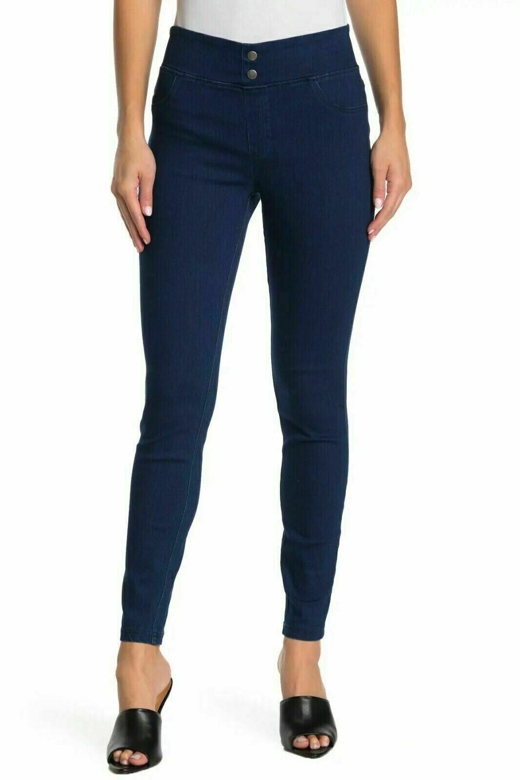 HUE Women's Original Smoothing Denim Leggings, BLACKDIGO WASH, Sz X-Small