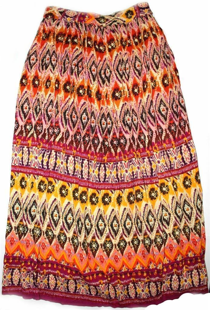 Chaudry Kc Women's Long Length Pull-On Lined Skirt, Multi Color, S