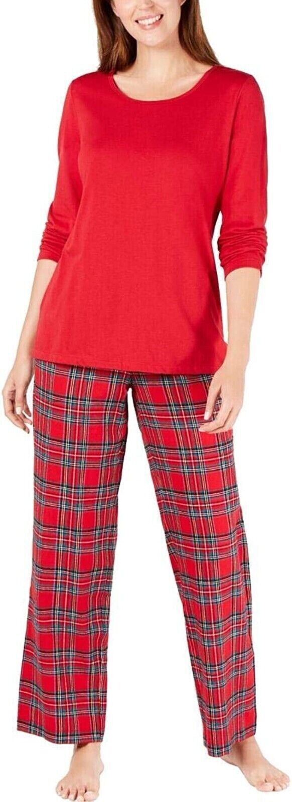 Family PJs Womens Christmas Holiday Pajama Top Red S "TOP ONLY"