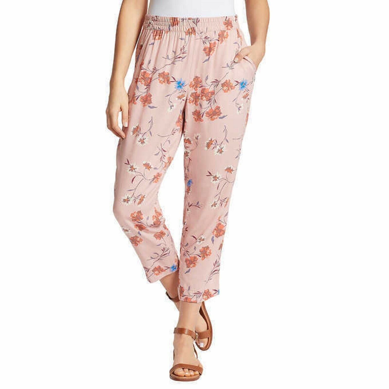 Jessica Simpson Ladies' Soft Printed Cadie Pant, PINK FLORAL, XL 26"