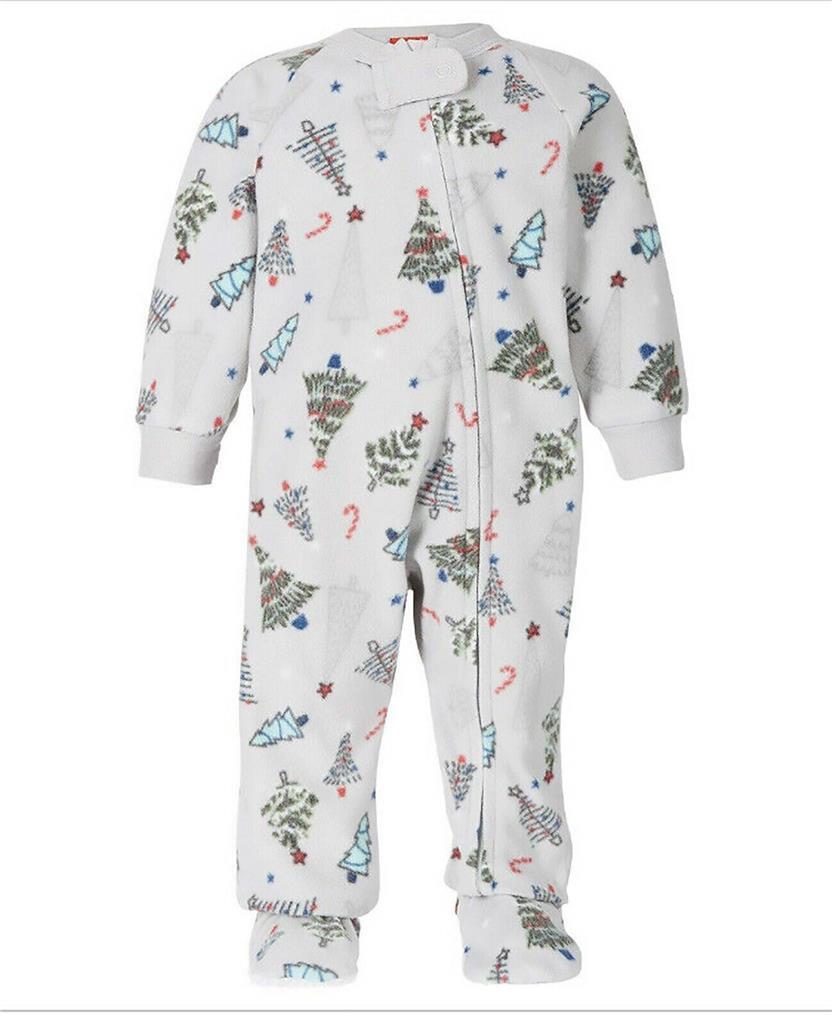 Family Pajamas Matching Baby/Toddler One Piece Pajama, FESTIVE TREES, 24MO