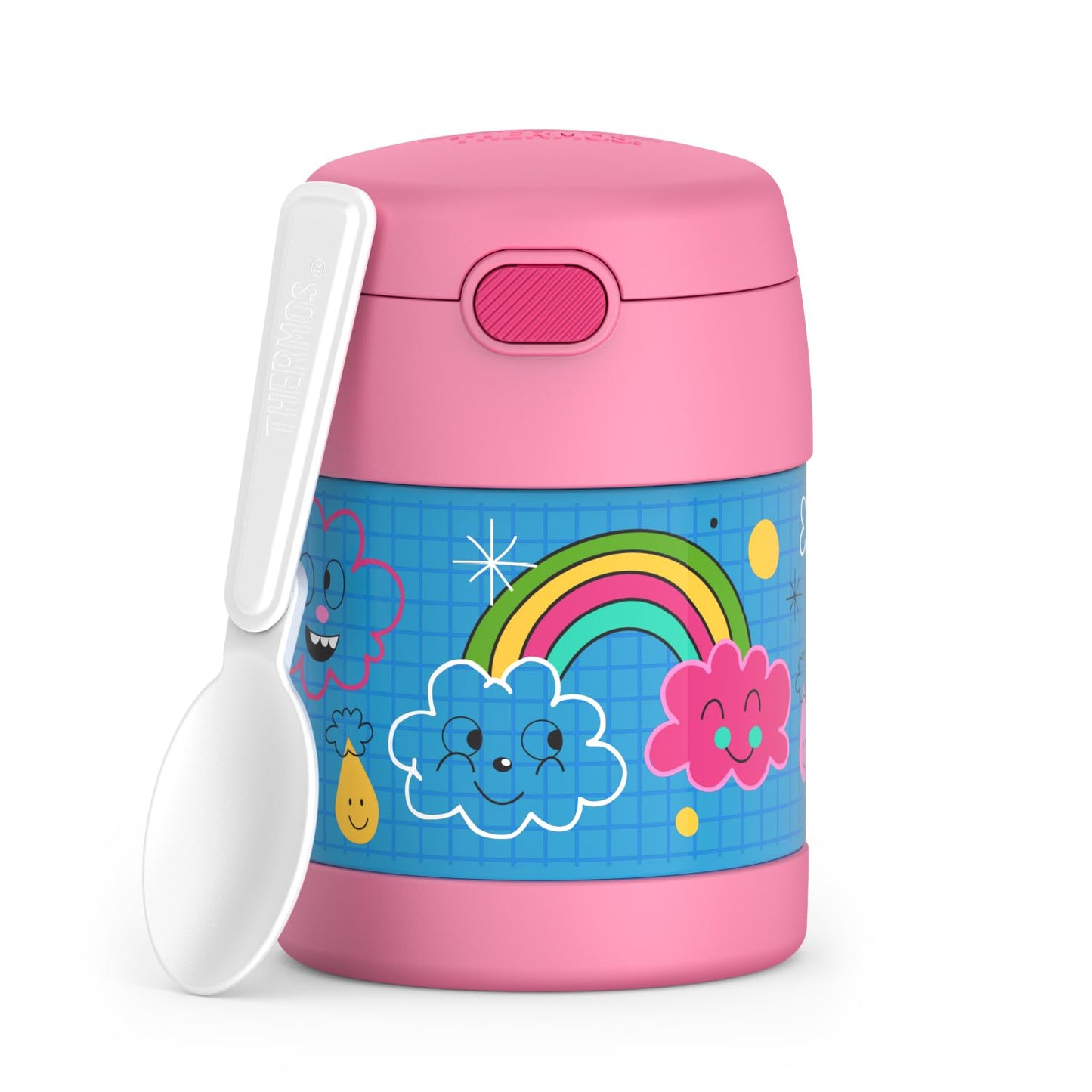 THERMOS FUNTAINER Insulated Food Jar – 10 Ounce – Kid Friendly Food Jar with Foldable Spoon, Minecraft