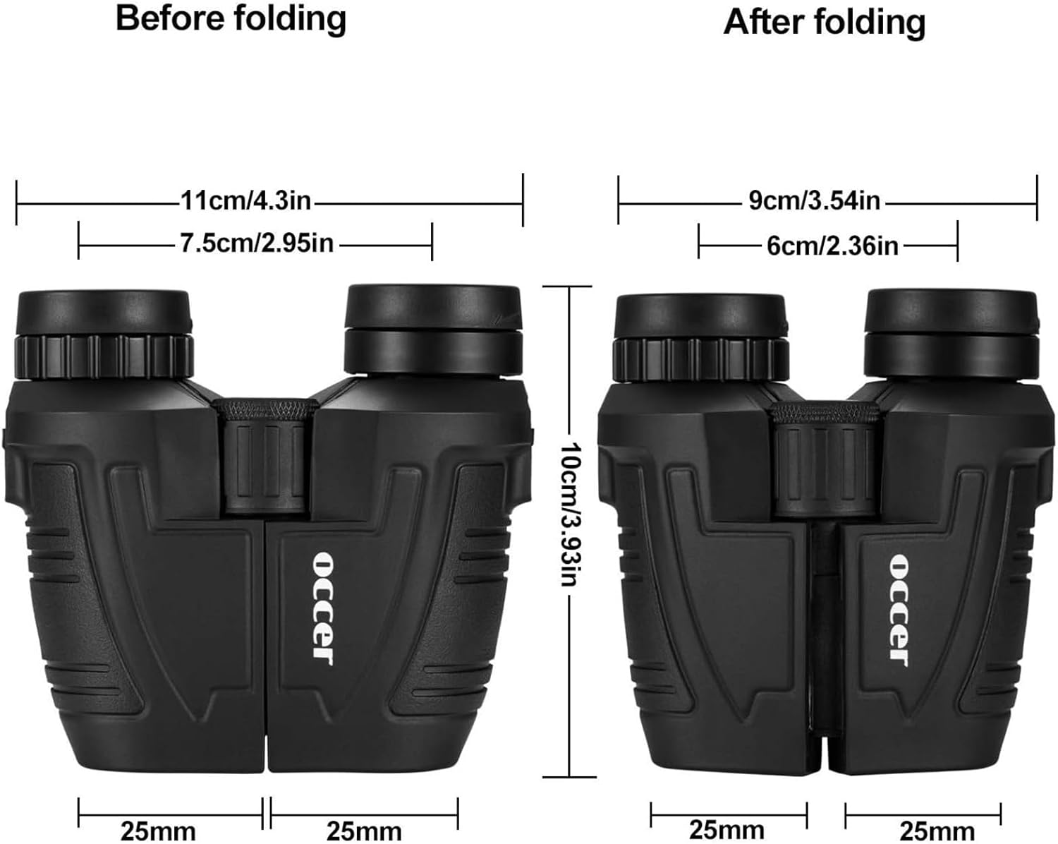 Occer 12x25 Compact Binoculars for Adults and Kids, Large Eyepiece Waterproof Binocular with Low Light Vision,High Powered Easy Focus Binoculars for Bird Watching,Outdoor Hunting,Travel,Sightseeing