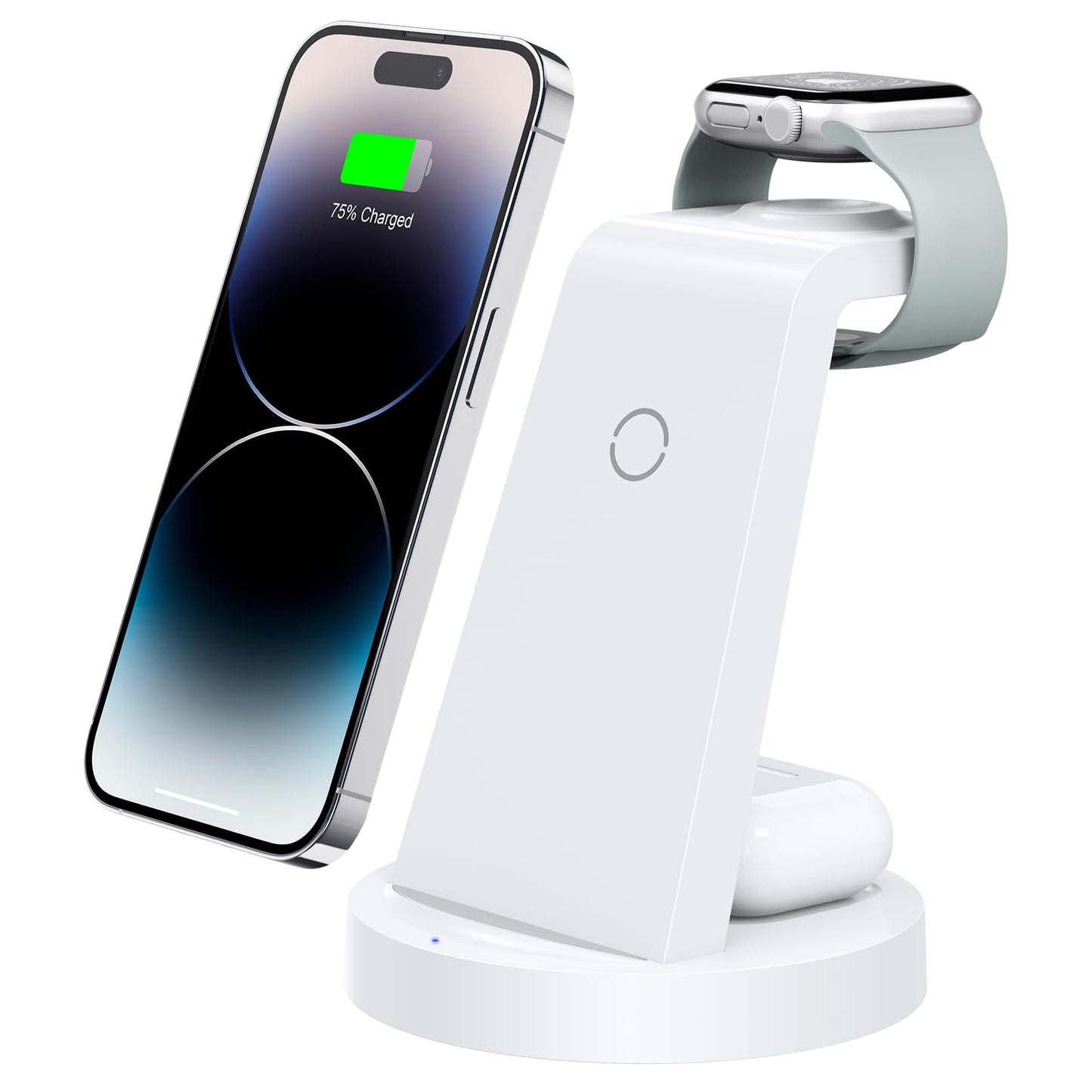 3 in 1 Charging Station for iPhone, Wireless Charger for iPhone 16e 16 15 14 13 12 11 X Pro Max & Apple Watch - Wireless Charging Station for AirPods 4 3 Pro