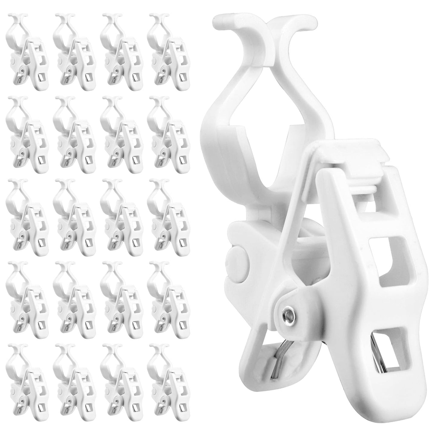 C7 C9 Christmas Lights Universal Spring Clips, 100 Count Quick Spring Clips for Holiday Light Decorations, Shatterproof Shingle and Gutter Clips for E12 E17, Metal Surface Roof Fence Railing Gates