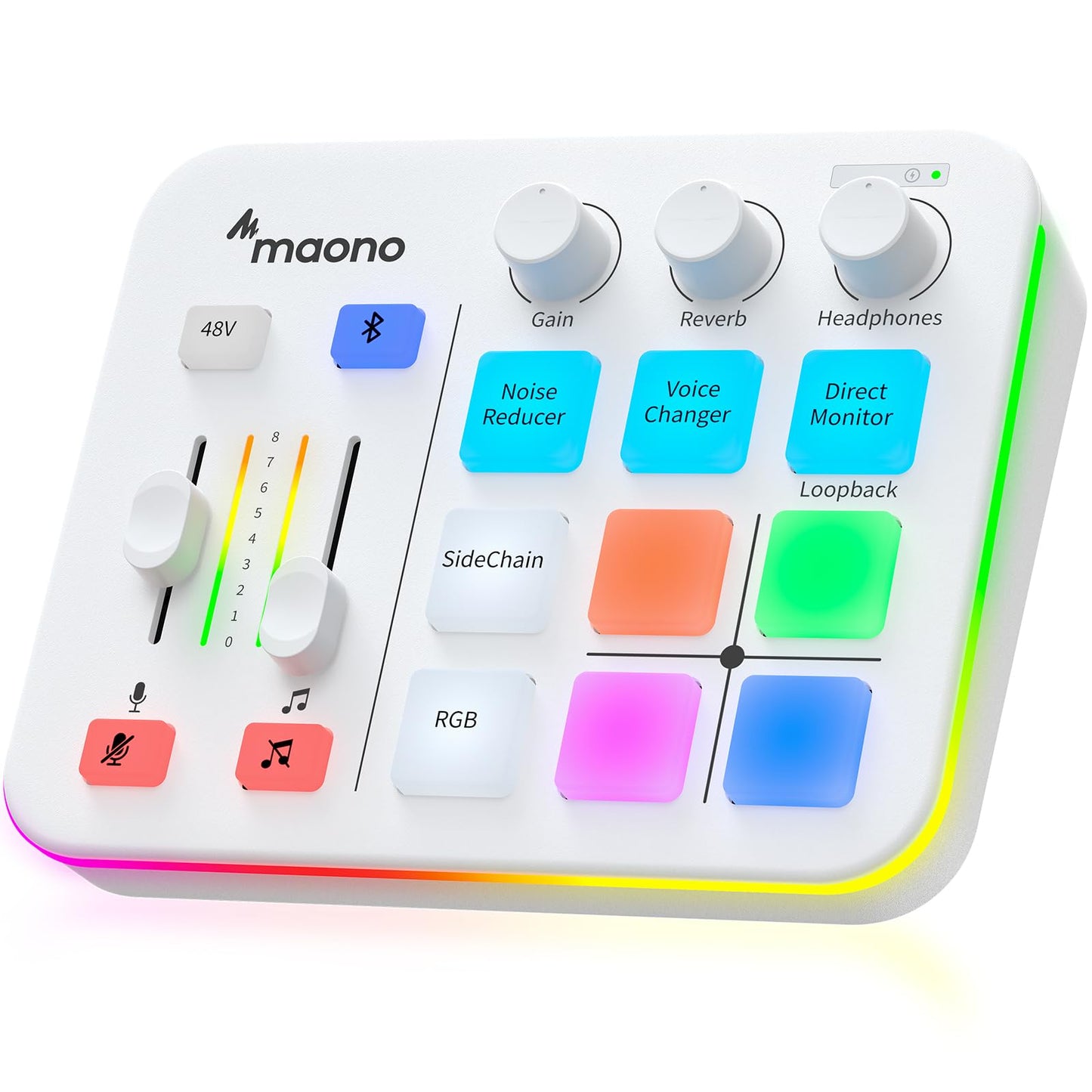MAONO Gaming Audio Mixer, Audio Interface with Pro-preamp, RGB, Bluetooth, 48V Phantom Power for Live Streaming, Podcasting, Content Create, Gaming MaonoCaster G1 NEO (Not for USB Mic)