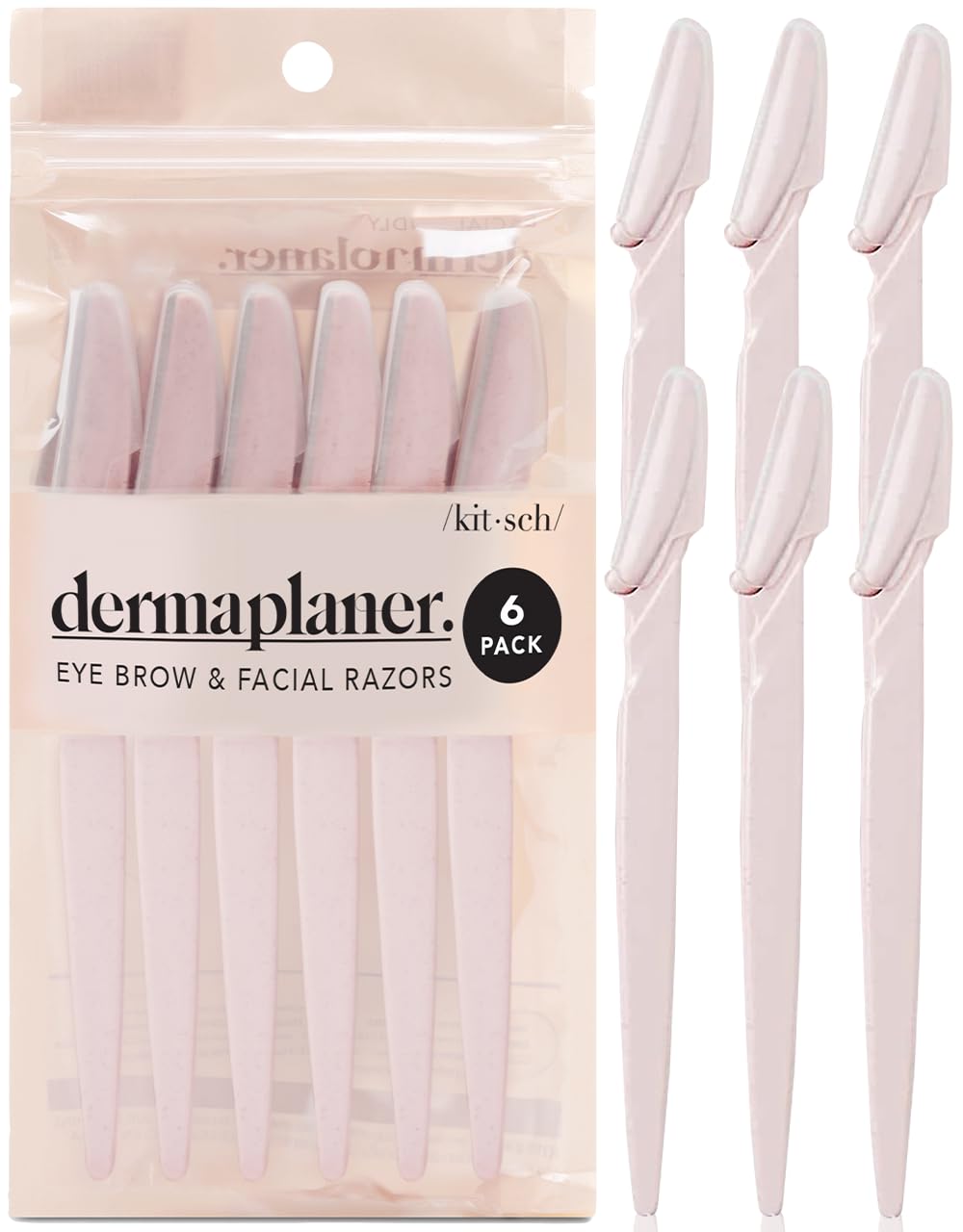 Kitsch Dermaplaning Tool - Face Razors for Women and Men, Eyebrow Trimmer and Face Shaver, Facial Hair Removal, Facial Razors for Women and Men, Dermaplane Razor - 12pc, Coral
