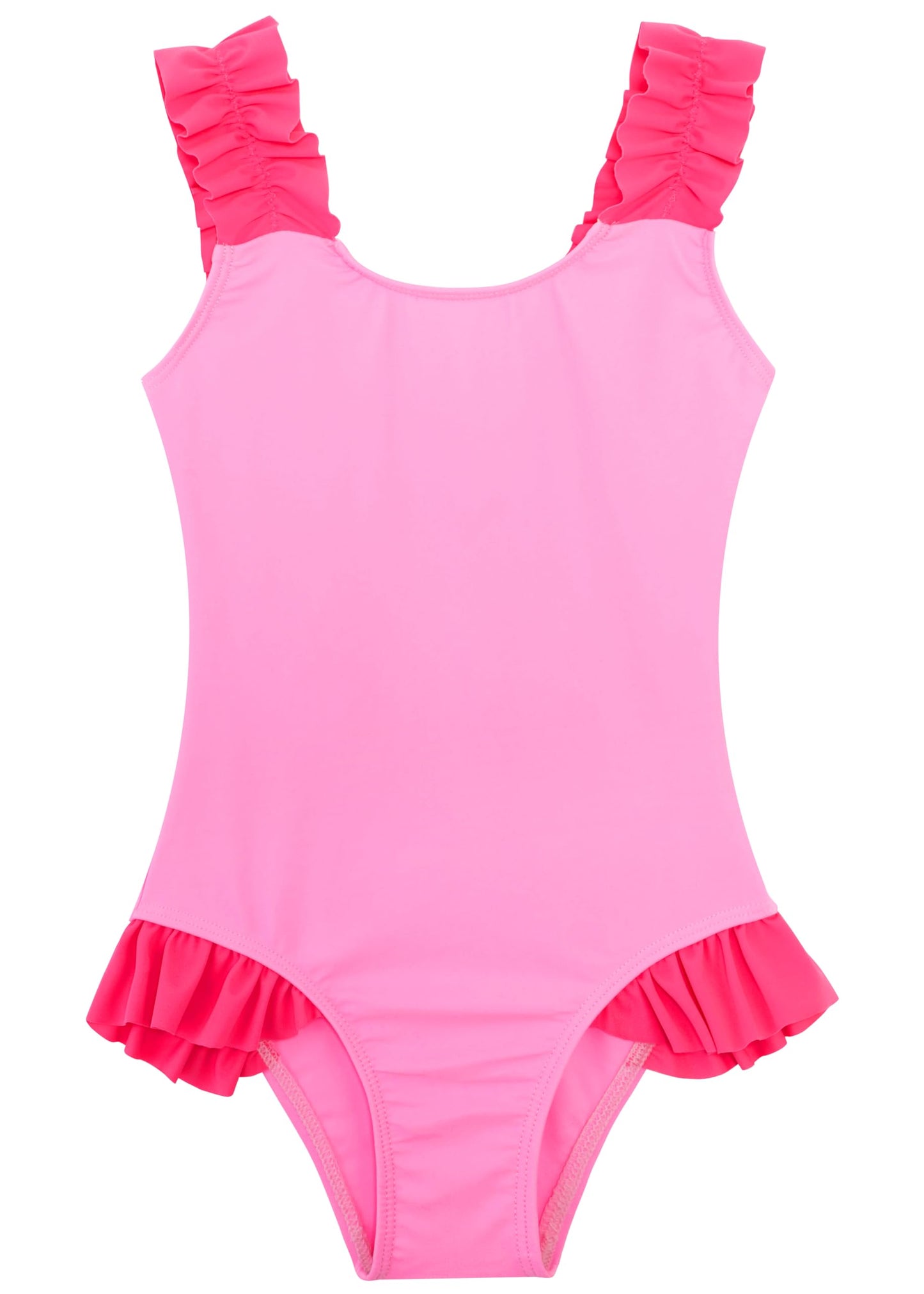 XiaoMoSha Girls One Piece Swimsuit Ruffled Straps Bathing Suits Summer Swim Suit Quick Dry Beach Swimwear for Kids 3-10 Years
