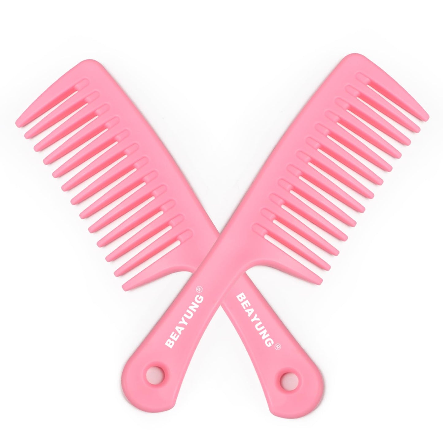 2PCS Large Wide Tooth Comb, Shower Combs, Hair comb for wet curly hair, Durable Hair Brush for Best Styling and Professional Hair Care(2Black)