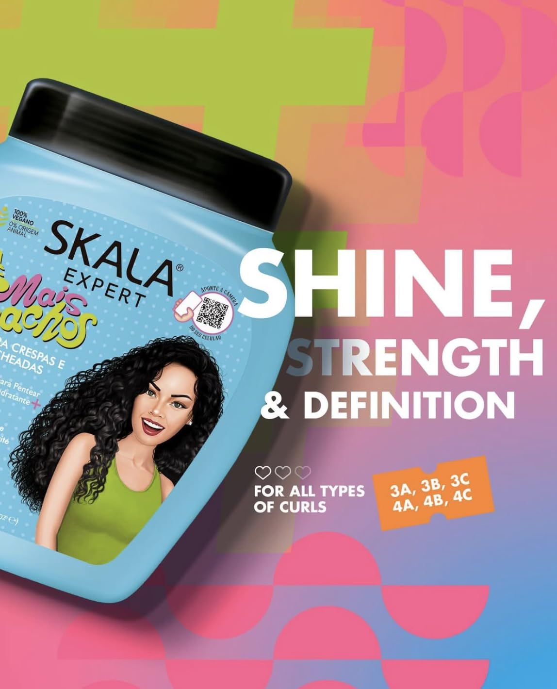 SKALA Mais Cachos for hair type 3ABC - 2 IN 1 Conditioning Treatment Cream & Cream To Comb 35.2oz, BLUE