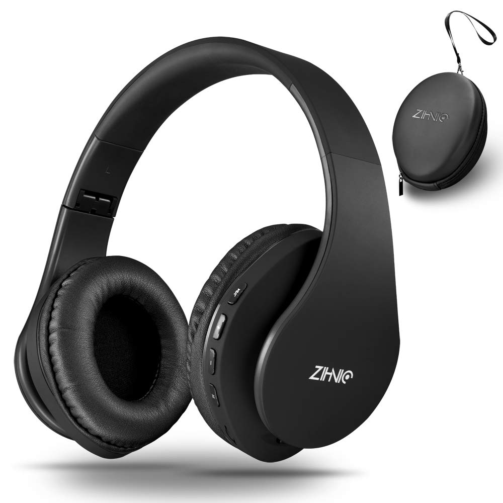 ZIHNIC Bluetooth Headphones Over-Ear, Foldable Wireless and Wired Stereo Headset Micro SD/TF, FM for Cell Phone,PC,Soft Earmuffs &Light Weight for Prolonged Wearing(Rose Gold)